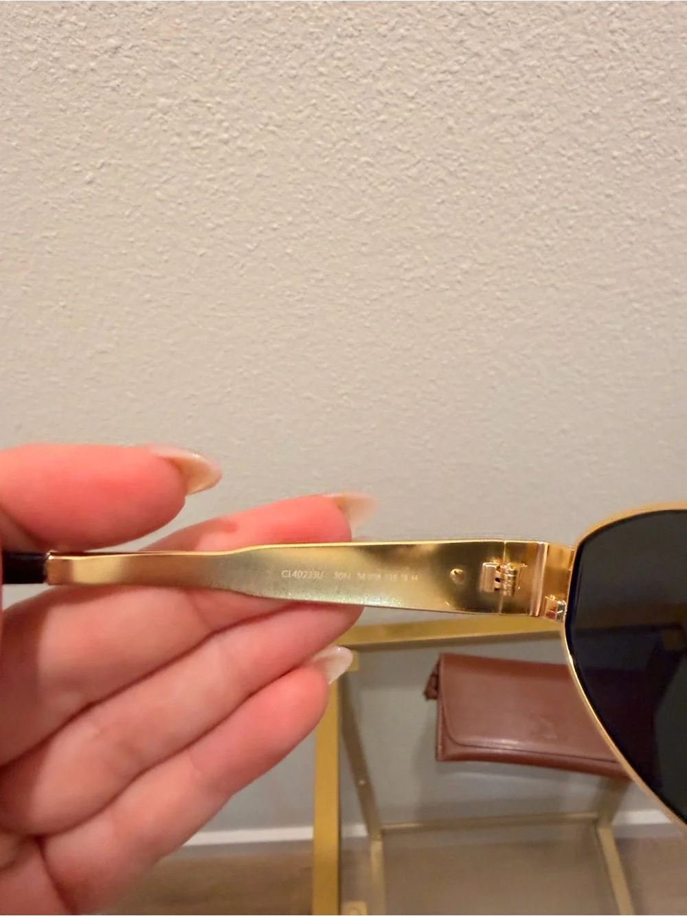 Celine Triomphe Oval Metal Sunglasses